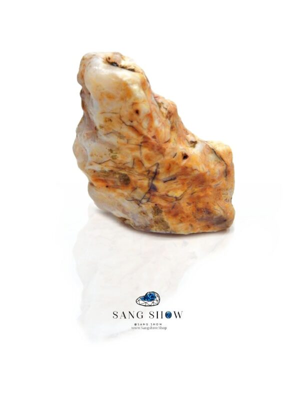 عقیق رتایل نارنجی زیبا و استثنایی نمونه معدنی و اصل s651