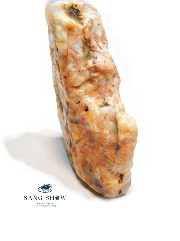 عقیق رتایل نارنجی زیبا و استثنایی نمونه معدنی و اصل s651 - تصویر 3