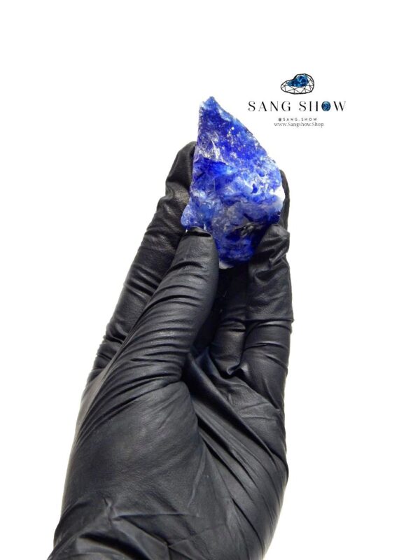 ابسیدین بستر دار آبی دانه برفی اصل و معدنی نمونه زیبا S655 - تصویر 4