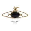 دستبند سنگ اونیکس onyx تراش بیضی زیبا نمونه دستساز و معدنی D049