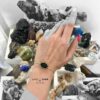 دستبند سنگ اونیکس onyx تراش بیضی زیبا نمونه دستساز و معدنی D049 - تصویر 3
