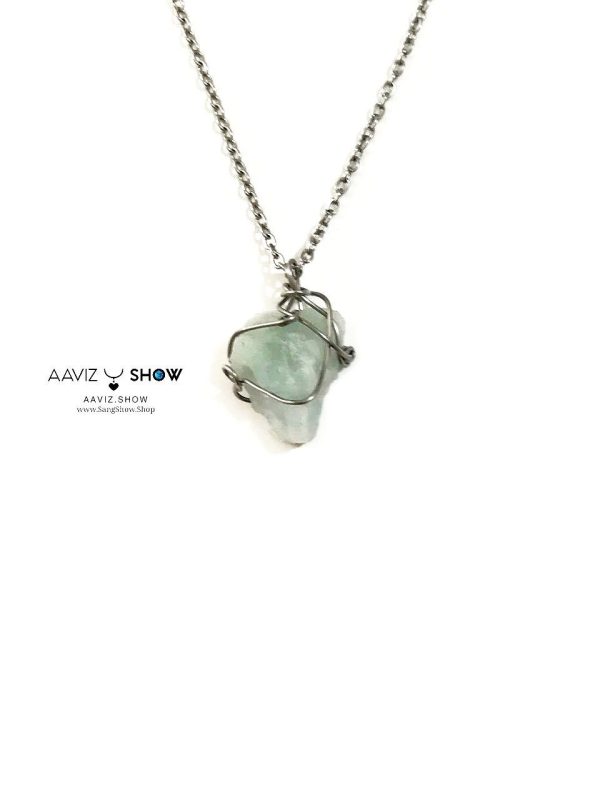 گردنبند سنگی آکوامارین استثنایی و اصل و معدنی انحصاری A872