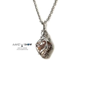 گردنبند سنگ وایلد هورس یا فیروزه سفید اصل A1196