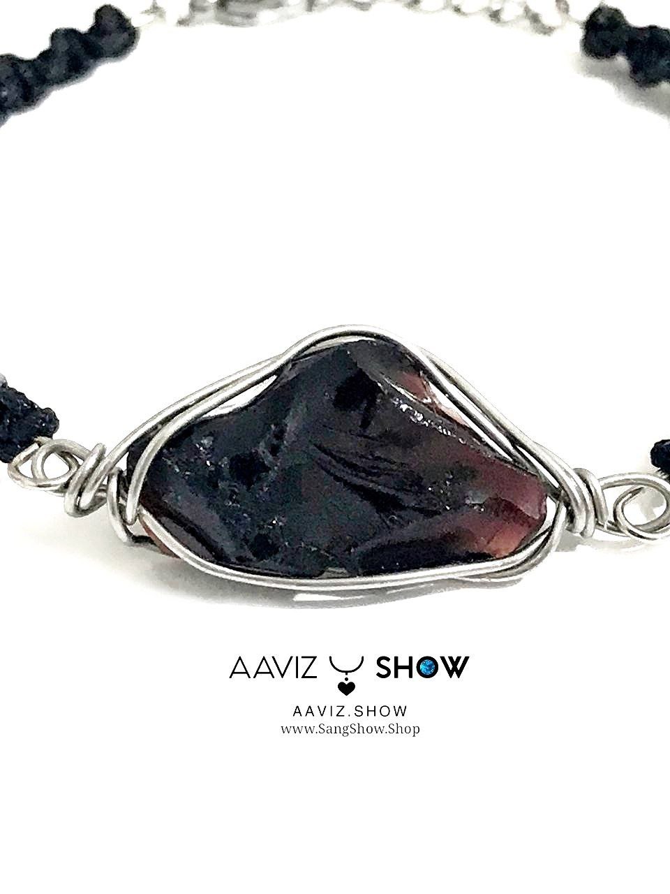 دستبند سنگ ابسیدین سرخ نمونه راف و معدنی D128 4 دستبند سنگ ابسیدین سرخ نمونه راف و معدنی D128 - تصویر 2