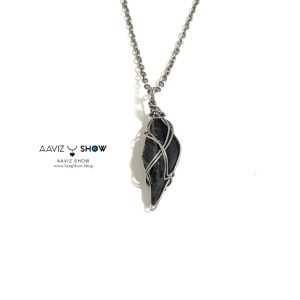 گردنبند بلک ابسیدین راف و معدنی نمونه استثنایی A1249
