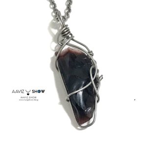 گردنبند بلک ابسیدین سرخ نمونه معدنی و استثنایی A1250