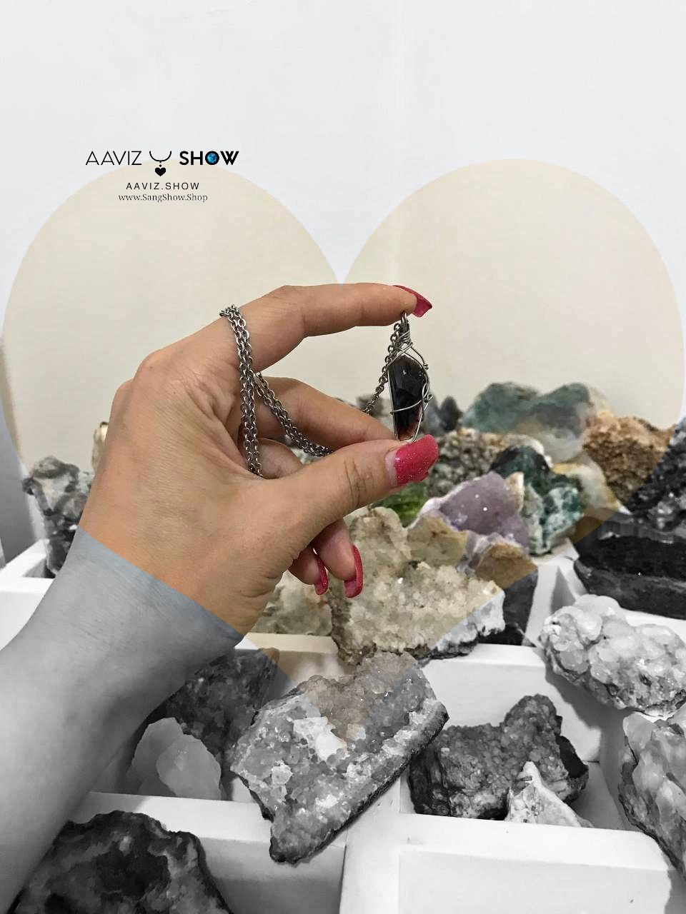 گردنبند بلک ابسیدین سرخ نمونه معدنی و استثنایی A1250 7 photo 2025 07 14 14 48 55 1