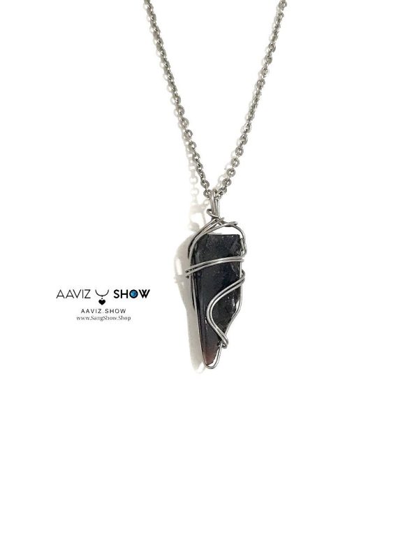 گردنبند بلک ابسیدین معدنی استثنایی سرخ A1252