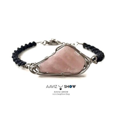 صفحه اصلی 67 دستبند سنگی رزکوارتز راف و معدنی D132