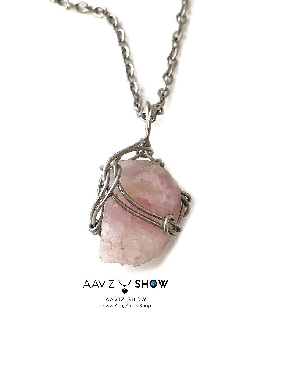 گردنبند سنگ راف رزکوارتز خوشرنگ با فرم طبیعی A1290 5 گردنبند سنگ راف رزکوارتز خوشرنگ با فرم طبیعی A1290 - تصویر 3