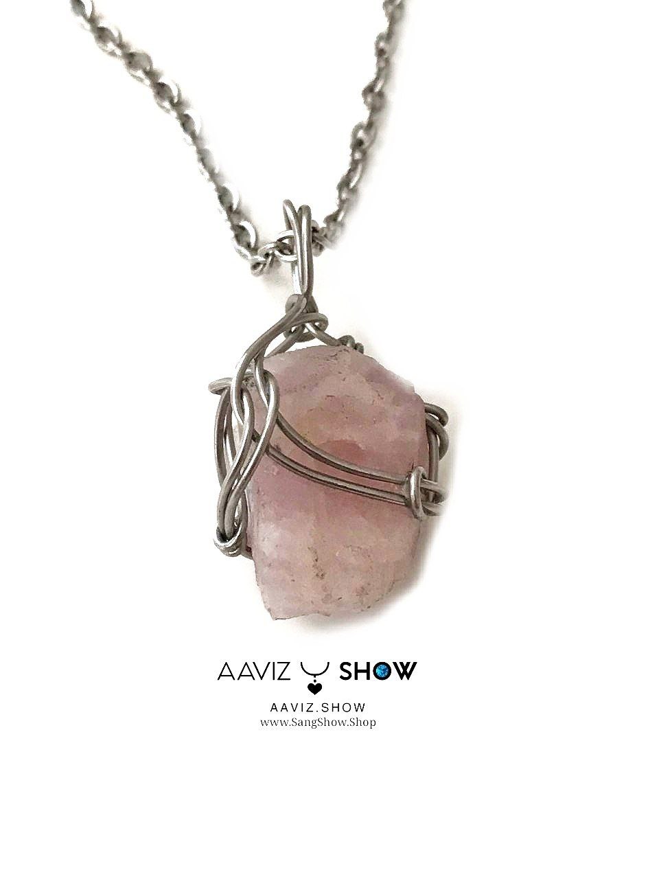 گردنبند سنگ راف رزکوارتز خوشرنگ با فرم طبیعی A1290 4 گردنبند سنگ راف رزکوارتز خوشرنگ با فرم طبیعی A1290 - تصویر 2