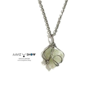 صفحه اصلی 62 آویز لیمو کوارتز راف و معدنی با قاب مفتولی استیل و ویژه A1338