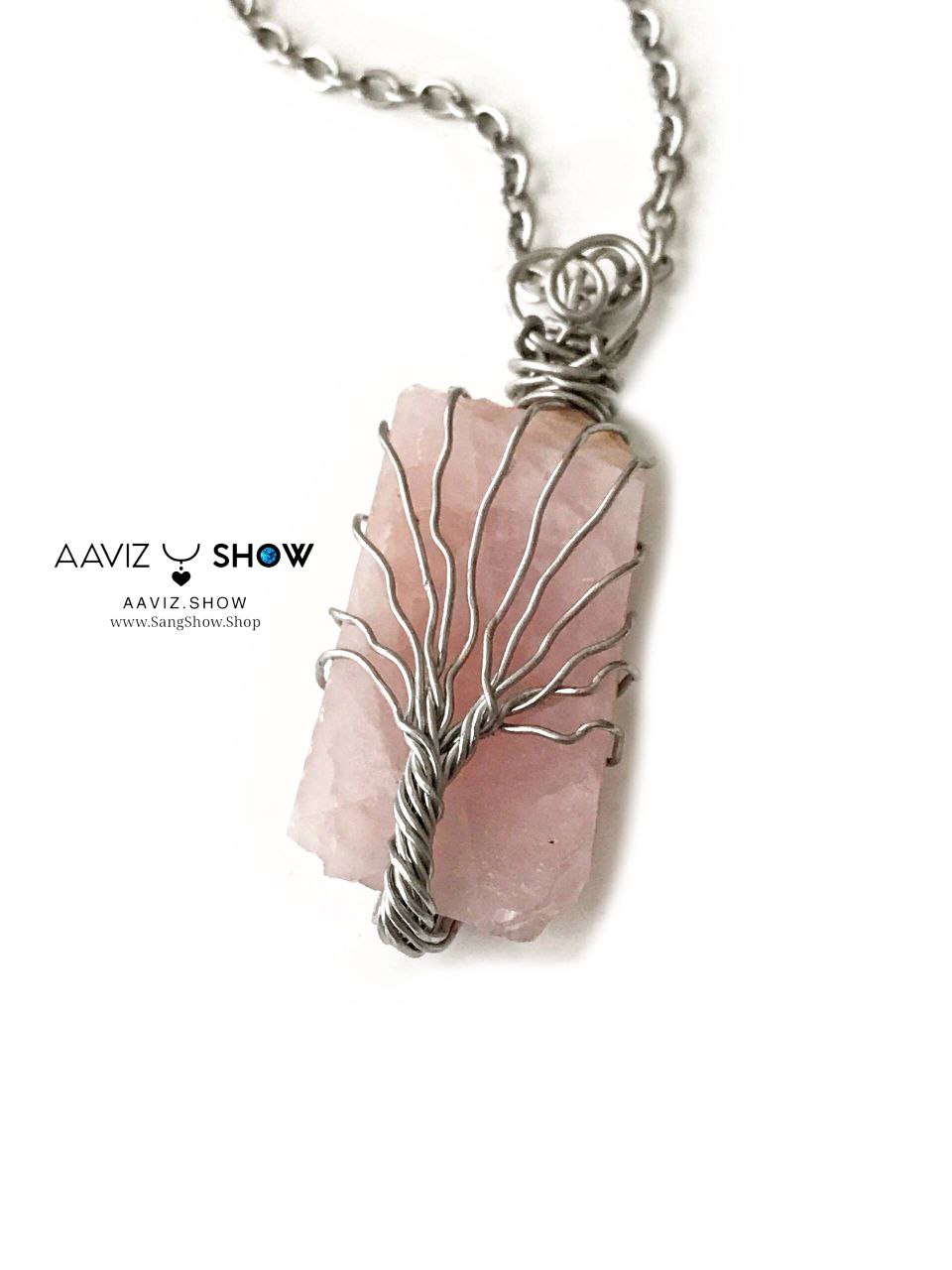 آویز درخت بونسای سنگ رزکوارتز راف و معدنی نمونه ویژه و خاص A1344 5 آویز درخت بونسای سنگ رزکوارتز راف و معدنی نمونه ویژه و خاص A1344 - تصویر 3