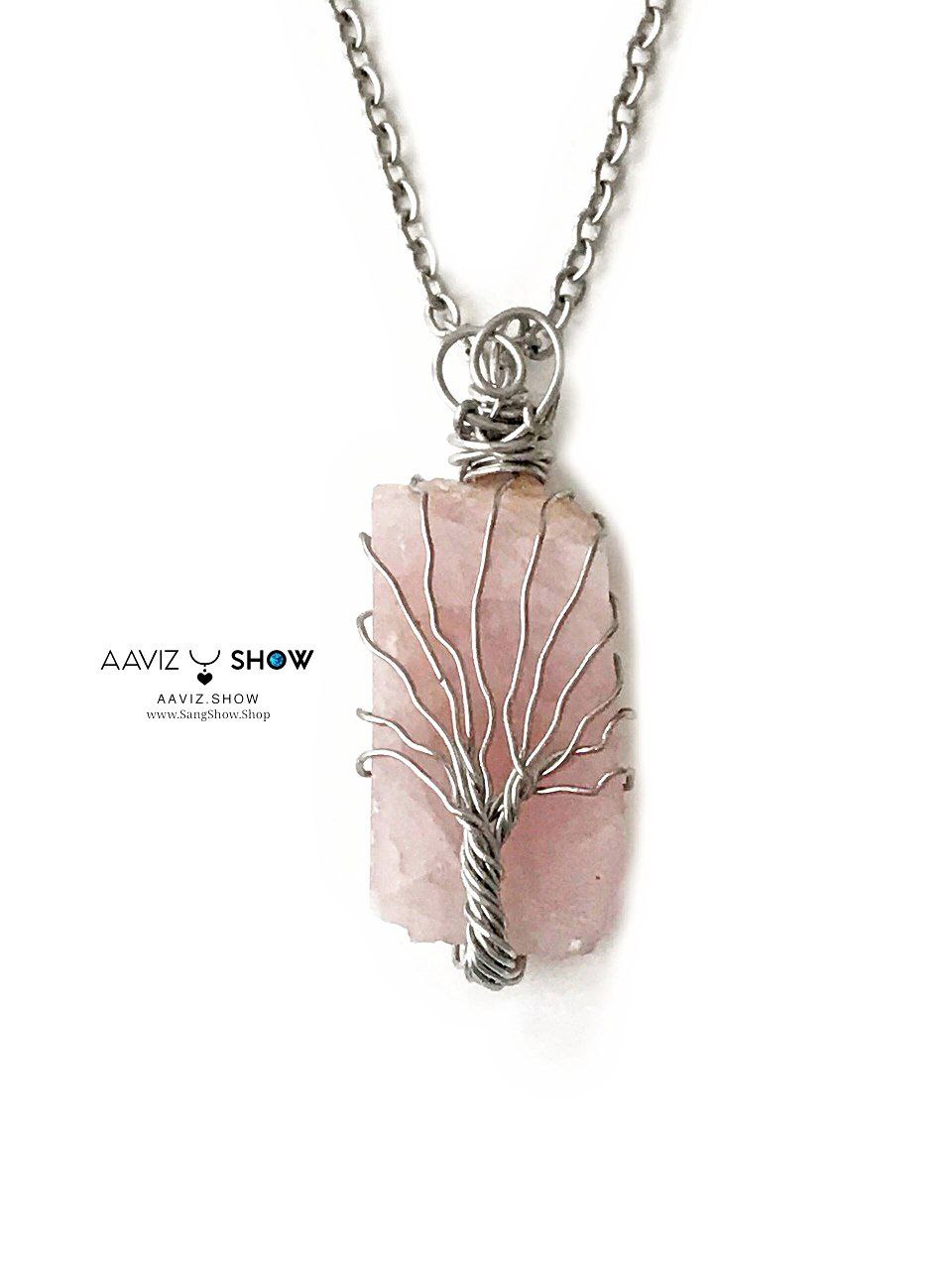 آویز درخت بونسای سنگ رزکوارتز راف و معدنی نمونه ویژه و خاص A1344 4 آویز درخت بونسای سنگ رزکوارتز راف و معدنی نمونه ویژه و خاص A1344 - تصویر 2