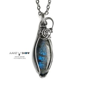 گردنبند سنگ مجیک لابرادوریت اصل و معدنی نمونه ویژه A1348