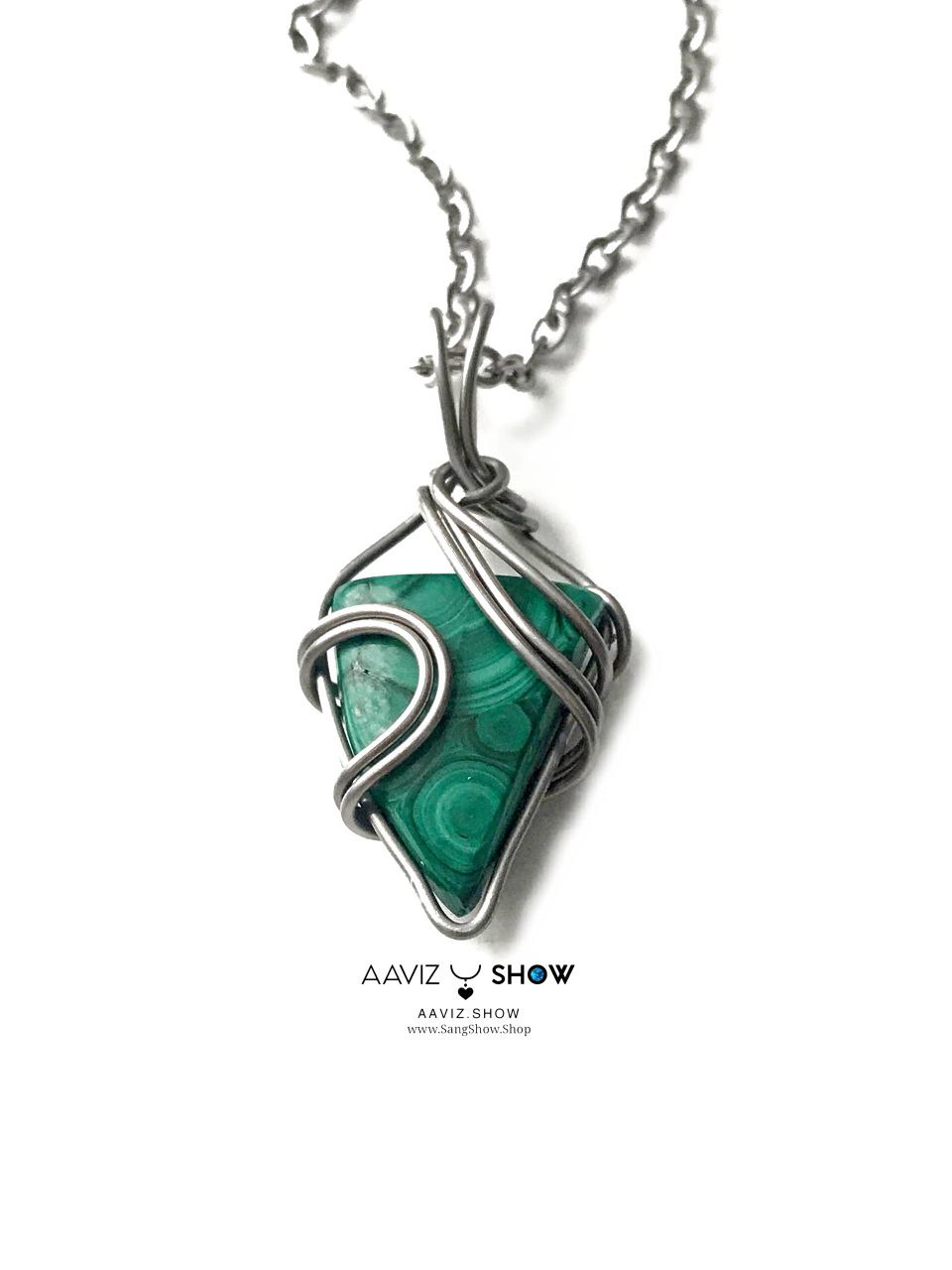 گردنبند سنگ مالاکیت کنگو اصل و معدنی نمونه بینظیر A1350 6 photo 2025 12 17 11 09 54