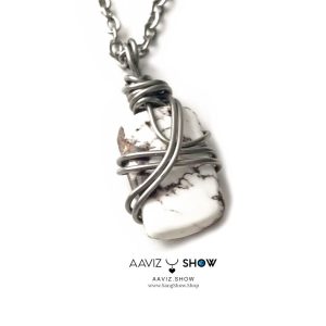 گردنبند سنگ وایلد هورس (فیروزه سفید) نمونه انحصاری و معدنی A1351