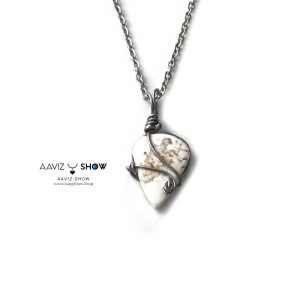 گردنبند سنگ فیروزه سفید وایلد هورس معدنی و انحصاری A1352