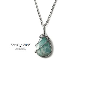 گردنبند سنگ آمازونیت اصل و معدنی پولیش شده A1353
