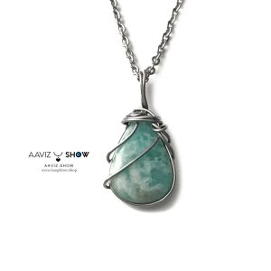 گردنبند سنگ آمازونیت اصل و معدنی پولیش شده A1353