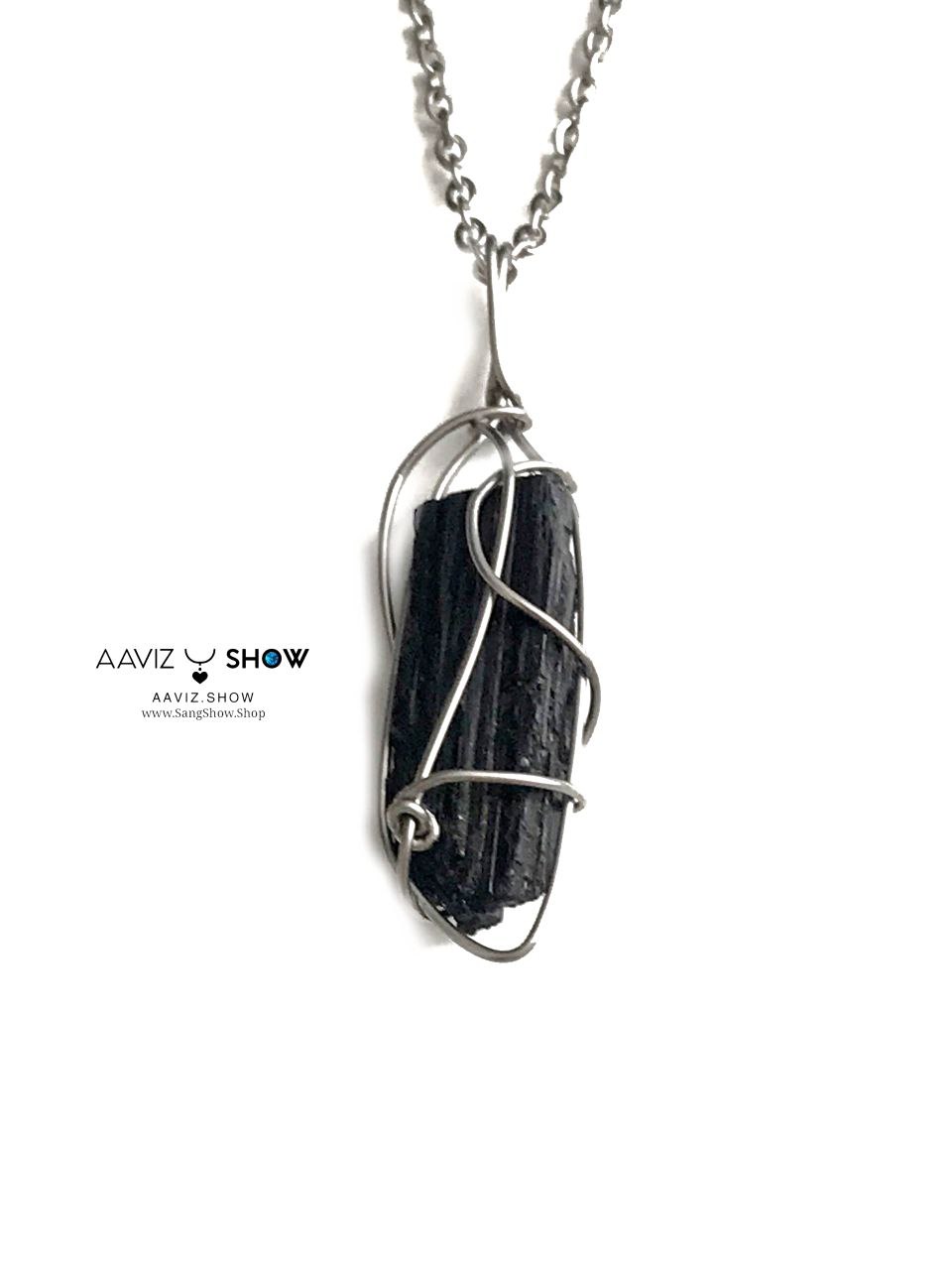 آویز سنگی تورمالین سیاه نمونه راف و معدنی A1363 7 photo 2025 12 18 11 16 45