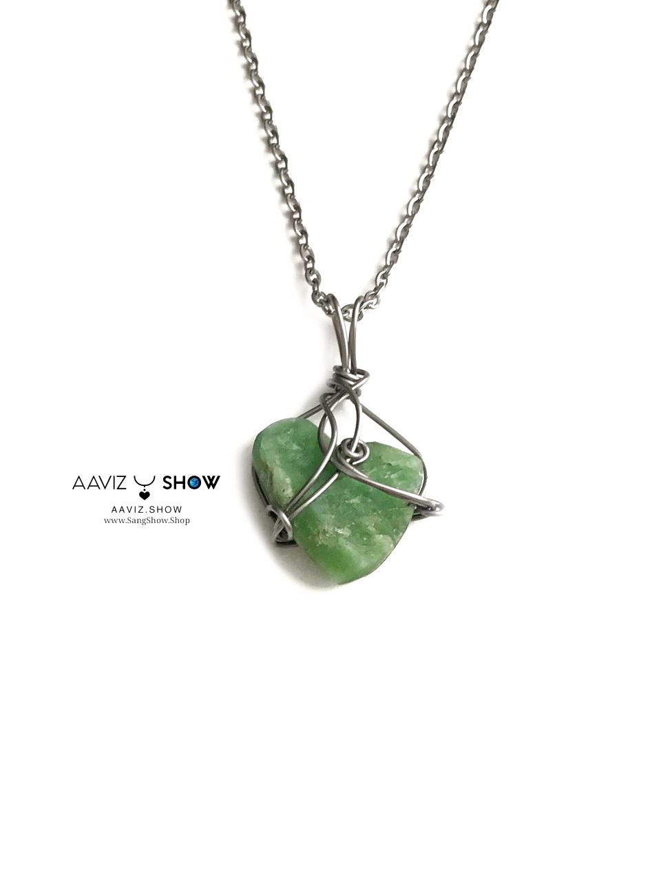 آویز جذب خوشبختی سنگ اونتورین با فرم قلب اصل و راف A1364 1 photo 2025 12 18 11 18 02
