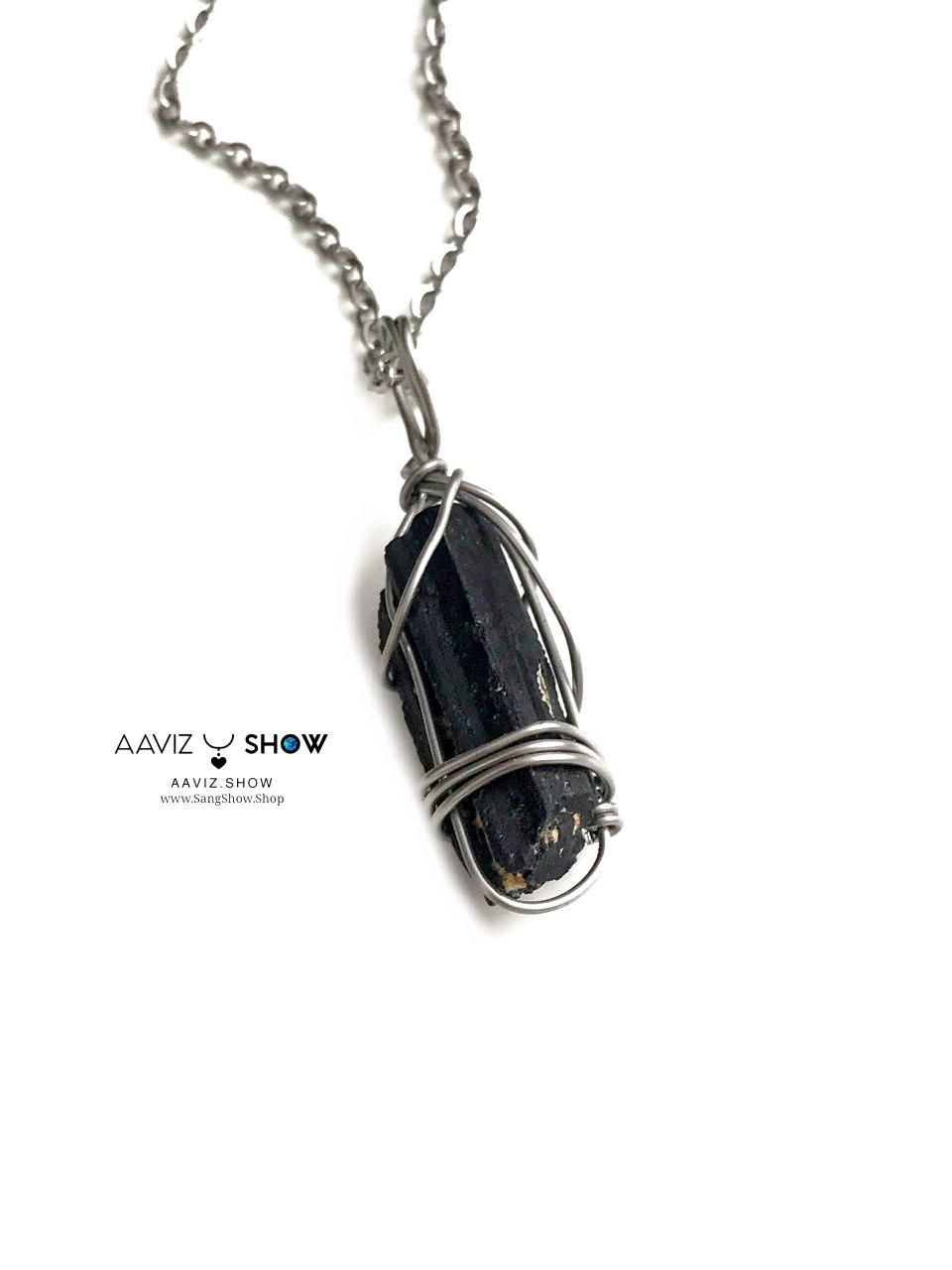 آویز محافظتی تورمالین سیاه نمونه راف و اصل A1368 4 آویز محافظتی تورمالین سیاه نمونه راف و اصل A1368 - تصویر 3