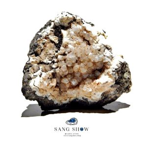 سنگ راف اسموکی کوارتز شفاف با همرشدی کوارتز با بلورهای زیبا نمونه معدنی S1804