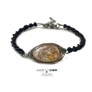 دستبند سنگی سیترین نمونه اصل و معدنی D136