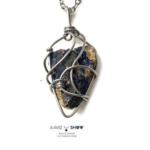 آویز سنگی آزوریت نمونه راف و معدنی A1379