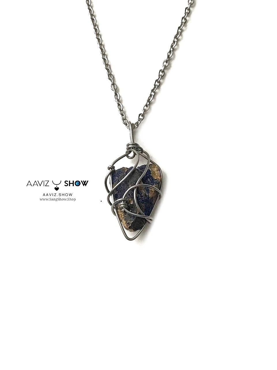 آویز سنگی آزوریت نمونه راف و معدنی A1379 1 photo 2025 12 31 15 12 47