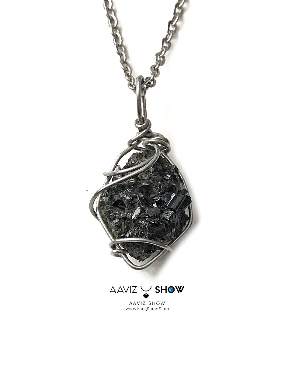 گردنبند سنگی اپیدوت راف و معدنی با قاب مفتولی استیل A1380 4 گردنبند سنگی اپیدوت راف و معدنی با قاب مفتولی استیل A1380 - تصویر 2