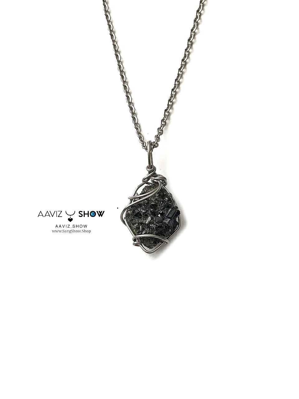 گردنبند سنگی اپیدوت راف و معدنی با قاب مفتولی استیل A1380 3 گردنبند سنگی اپیدوت راف و معدنی با قاب مفتولی استیل A1380