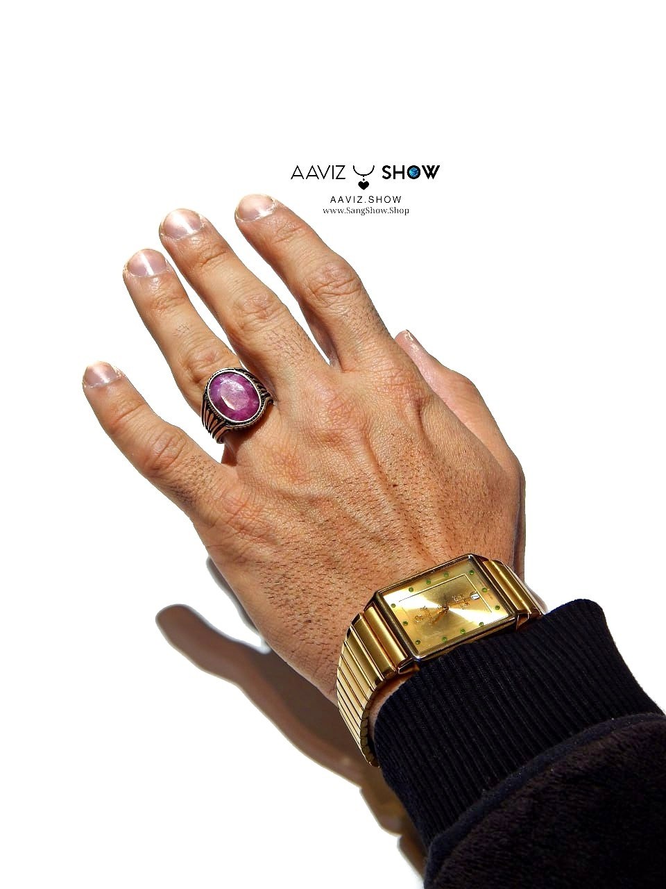 انگشتر یاقوت سرخ مردانه با رکاب طلاروس محصول خاص R34 7 photo 2026 01 01 12 31 53