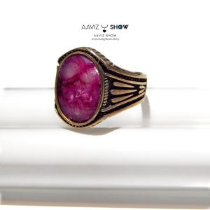 انگشتر یاقوت سرخ مردانه با رکاب طلاروس محصول خاص R34
