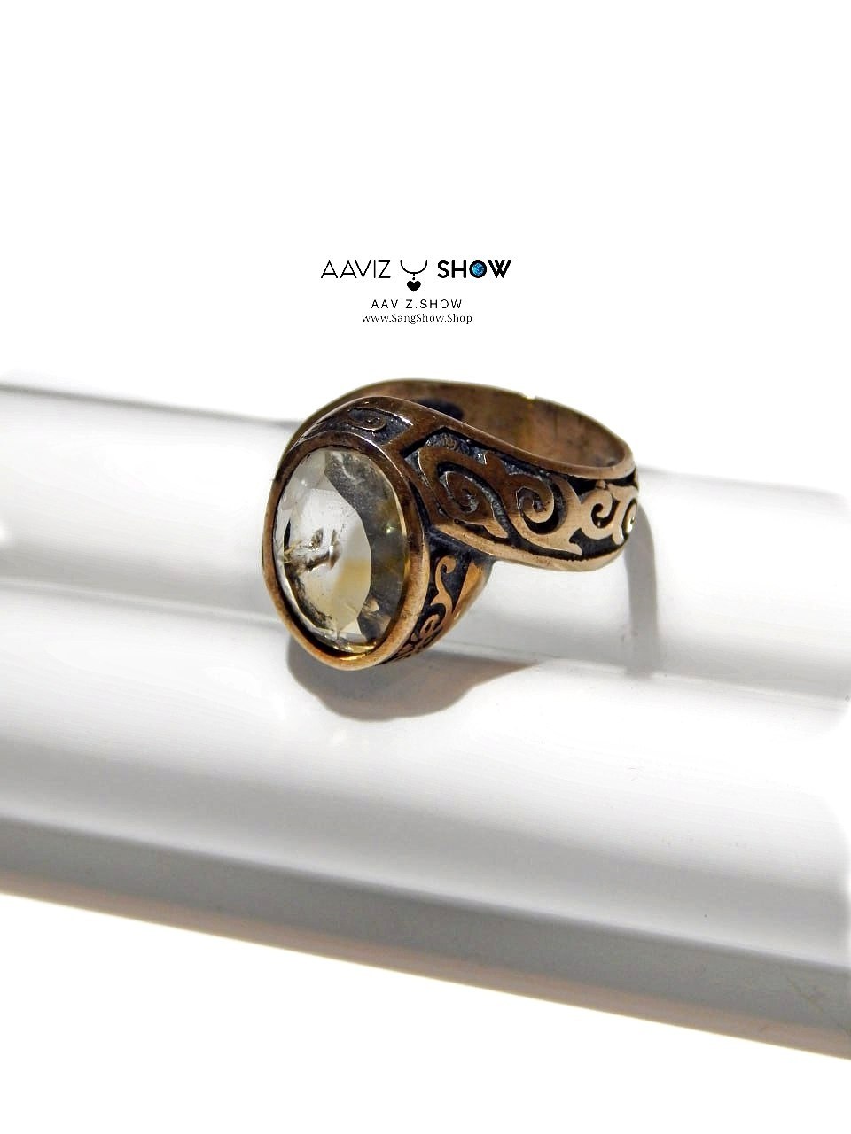 انگشتر سنگ سیترین معدنی با تراش جواهری مردانه با رکاب طلاروس R35 4 انگشتر سنگ سیترین معدنی با تراش جواهری مردانه با رکاب طلاروس R35 - تصویر 2