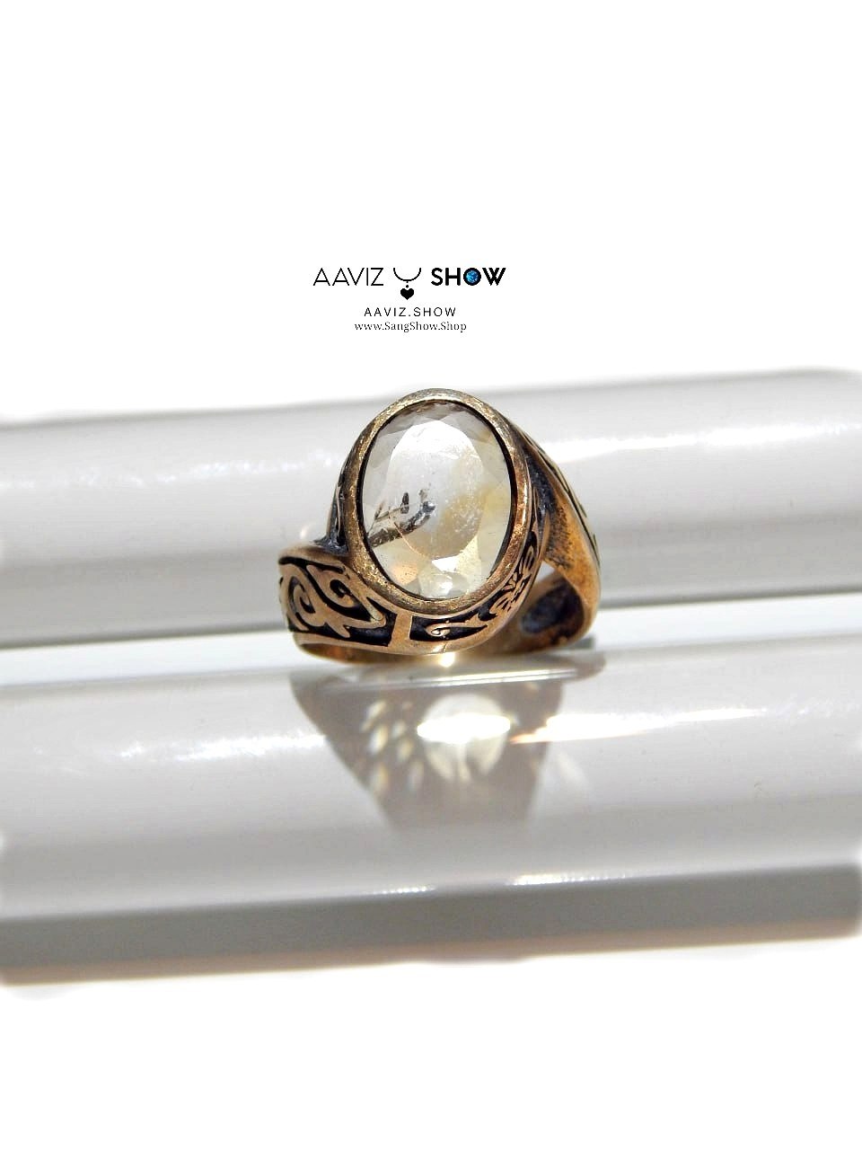 انگشتر سنگ سیترین معدنی با تراش جواهری مردانه با رکاب طلاروس R35 3 انگشتر سنگ سیترین معدنی با تراش جواهری مردانه با رکاب طلاروس R35