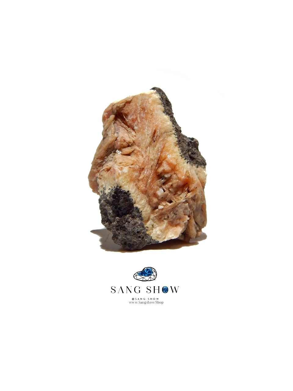 سنگ استلریت نارنجی معدنی نمونه استثنایی و اصل S1834 3 سنگ استلریت نارنجی معدنی نمونه استثنایی و اصل S1834