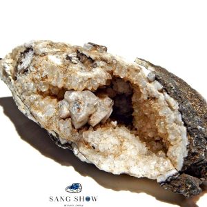 ژئود کریستال کوارتز با همرشدی آپوفیلیت و هیولاندیت نمونه استثنایی و اصل و معدنی S1839