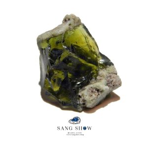 سنگ راف ابسیدین سبز بستر دار از منطقه ترکیه نمونه استثنایی و اصل و معدنی S1845