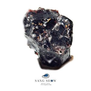 سنگ بلک ابسیدین اسنو فلیک سرخ نمونه استثنایی و اصل و معدنی S1864