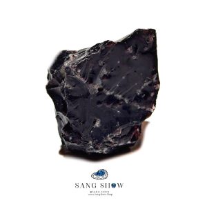 سنگ بلک ابسیدین اسنو فلیک سرخ نمونه استثنایی و اصل و معدنی S1864