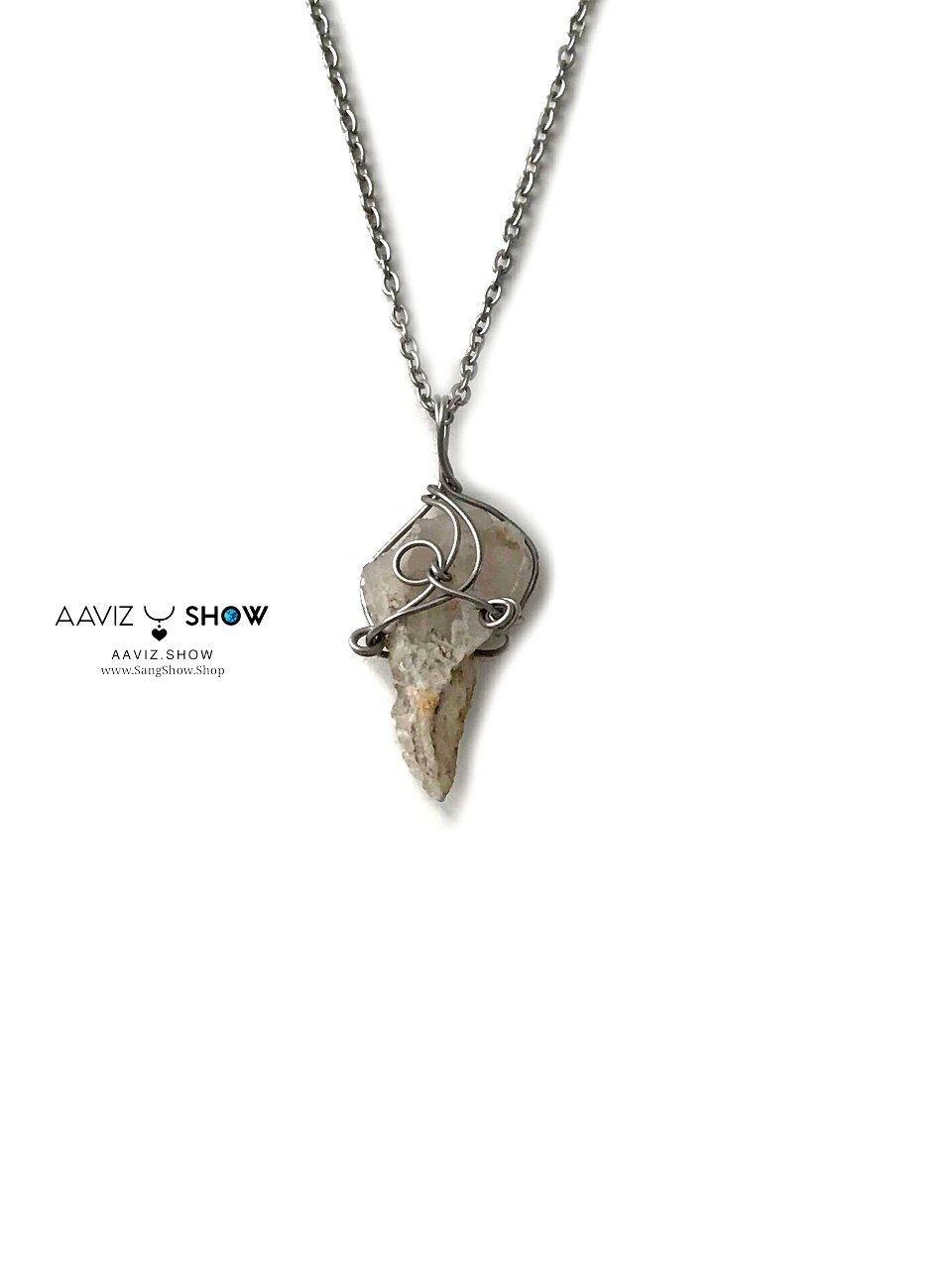 آویز سنگی عقیق با بافت مفتولی ویژه راف و اصل A1387