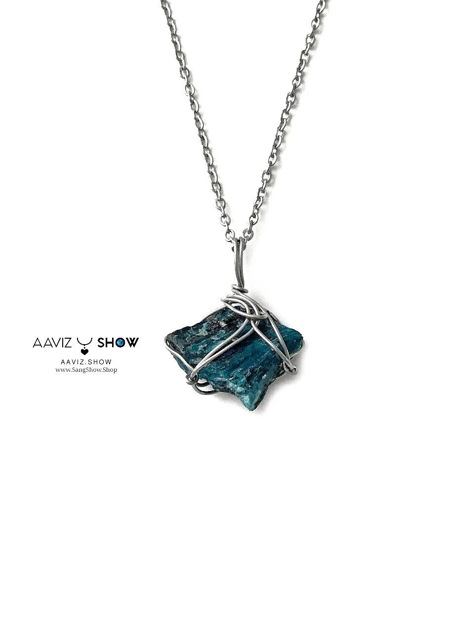 گردنبند راف آپاتیت خاص و معدنی سنگ معدنی و اصل A1390