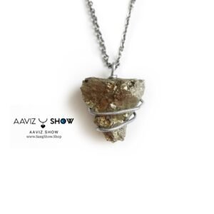 گردنبند سنگ پیریت راف و معدنی A155