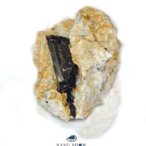 سنگ تورمالین سیاه (شورل) اصل بر روی بستر S536