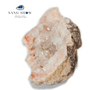 سنگ راف رز کوارتز کریستالی نمونه زیبا و درجه یک S617