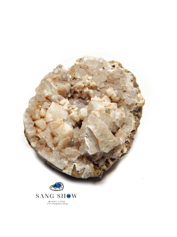 هیولاندیت کوبیک انحصاری در ژئود کوارتز نمونه با اصالت و ویژه S670 - تصویر 3