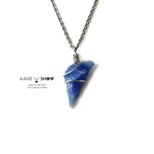 گردنبند کوارتز آبی blue quartz اصل و معدنی نمونه راف و انحصاری A548