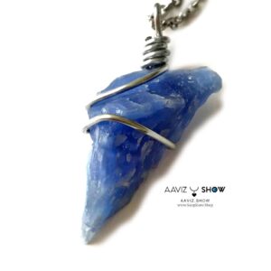 گردنبند کوارتز آبی blue quartz اصل و معدنی نمونه راف و انحصاری A548